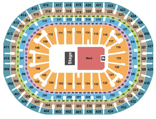 seating chart for Centre Bell - Endstage 3 - eventticketscenter.com
