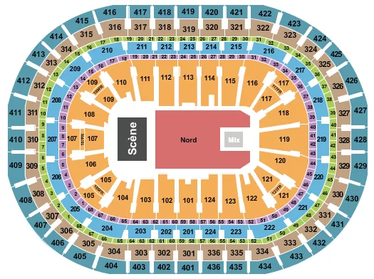 seating chart for Centre Bell - Endstage 4 - eventticketscenter.com