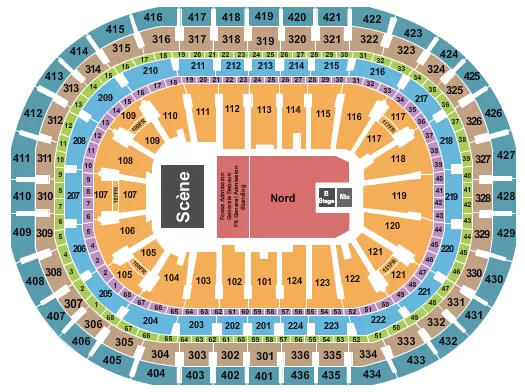 seating chart for Centre Bell - Endstage GA Pit 2 - eventticketscenter.com