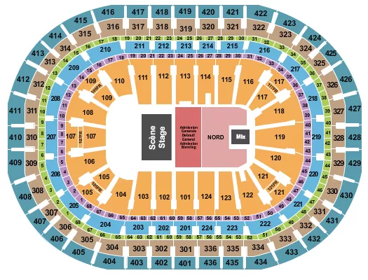 seating chart for Centre Bell - Endstage GA Pit - eventticketscenter.com