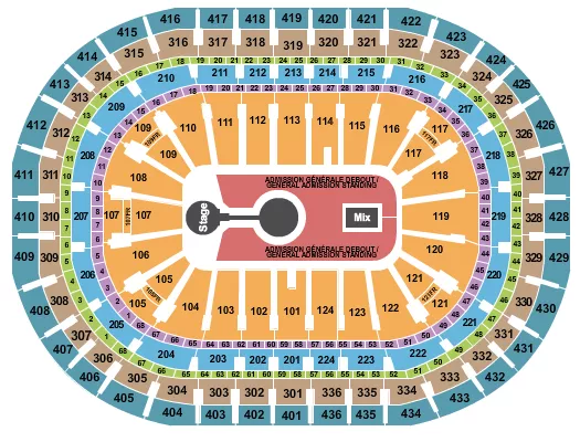 seating chart for Centre Bell - Kid Cudi - eventticketscenter.com