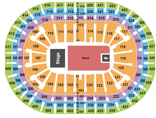 seating chart for Centre Bell - Pitbull - eventticketscenter.com