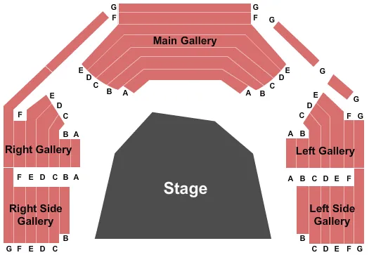 seating chart for Centre Stage - Greenville - End Stage - eventticketscenter.com