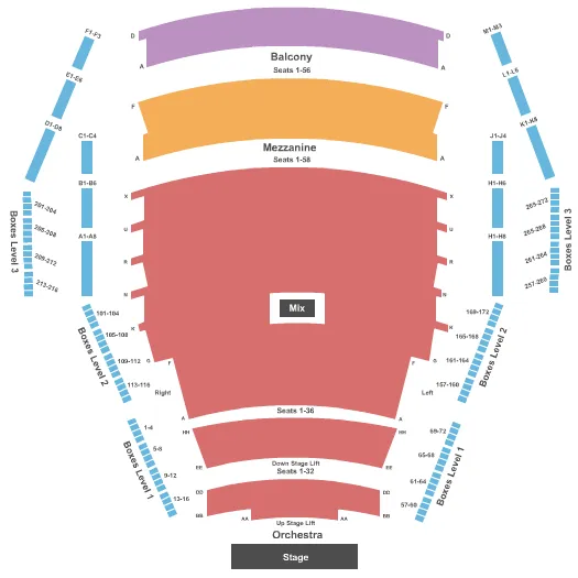 seating chart for Centre In The Square - Ontario - End Stage - eventticketscenter.com