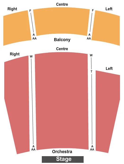 seating chart for Centrepointe Theatre - End Stage - eventticketscenter.com