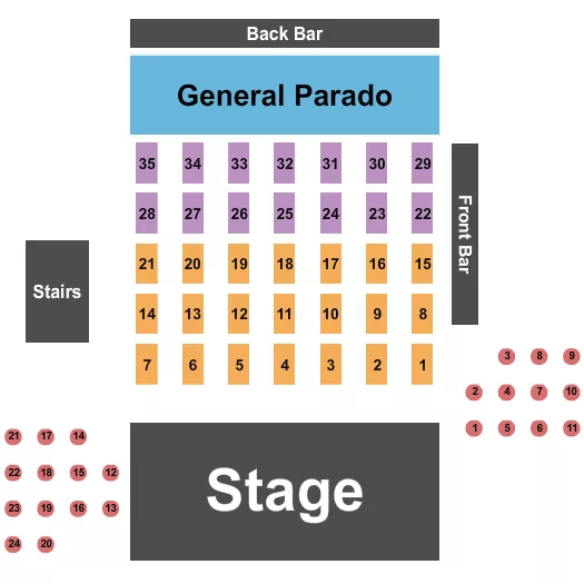 seating chart for Centro Night Club - Endstage Tables - eventticketscenter.com