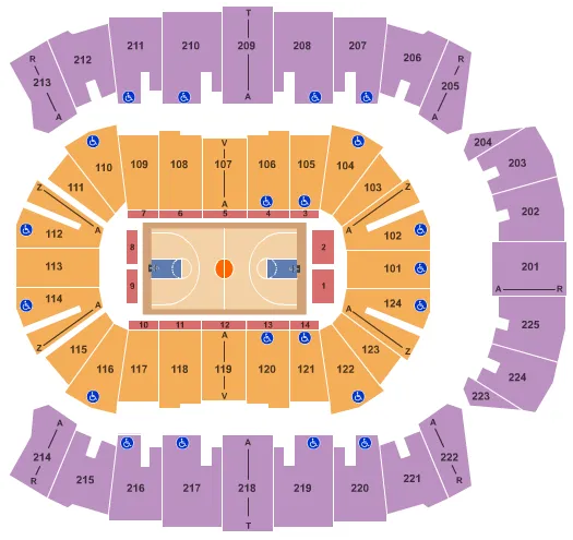 seating chart for Brookshire Grocery Arena - Basketball - eventticketscenter.com