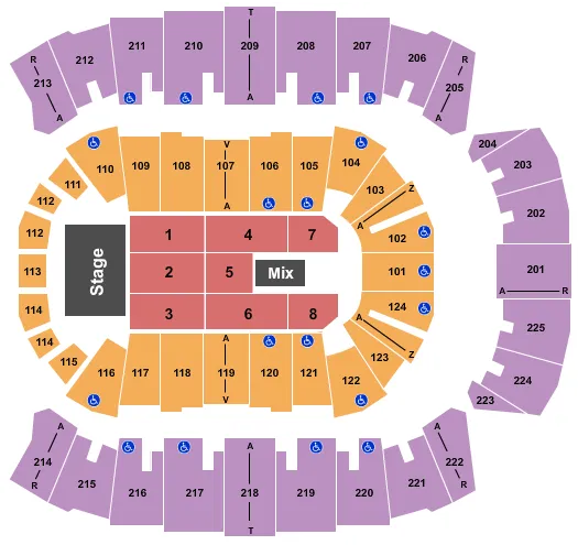 seating chart for Brookshire Grocery Arena - Lynyrd Skynyrd - eventticketscenter.com