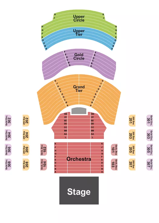 seating chart for Cerritos Center - Endstage 4 - eventticketscenter.com