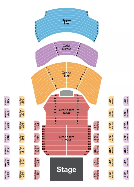 seating chart for Cerritos Center - Lyric 2 - eventticketscenter.com