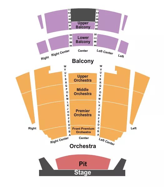 seating chart for Chabot Performing Arts Theater - Endstage 2 - eventticketscenter.com