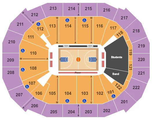 seating chart for Chaifetz Arena - Basketball - eventticketscenter.com