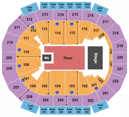 seating chart for Chaifetz Arena - Endstage 3 - eventticketscenter.com