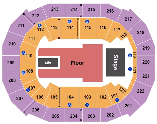 seating chart for Chaifetz Arena - Endstage GA Floor 2 - eventticketscenter.com