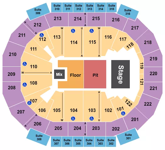 seating chart for Chaifetz Arena - Endstage Pit & Floor - eventticketscenter.com