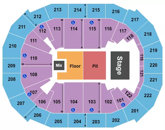 seating chart for Chaifetz Arena - Endstage Pit & Floor - eventticketscenter.com