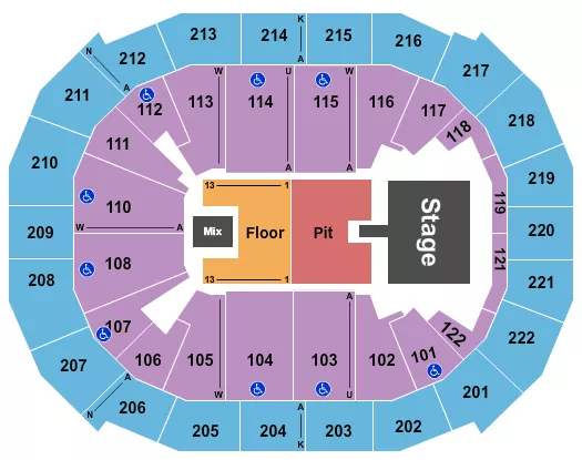 seating chart for Chaifetz Arena - Endstage Pit w/ Catwalk - eventticketscenter.com