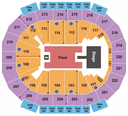 seating chart for Chaifetz Arena - Endstage w/ Catwalk - eventticketscenter.com