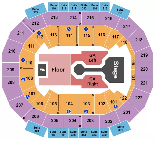 seating chart for Chaifetz Arena - Josiah Queen - eventticketscenter.com