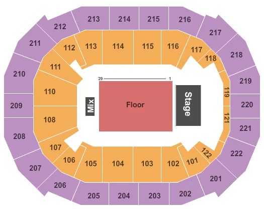 seating chart for Chaifetz Arena - Reserved Floor - eventticketscenter.com