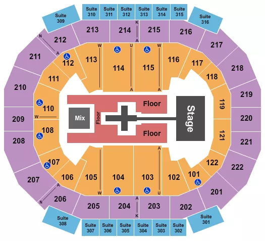 seating chart for Chaifetz Arena - TobyMac - eventticketscenter.com