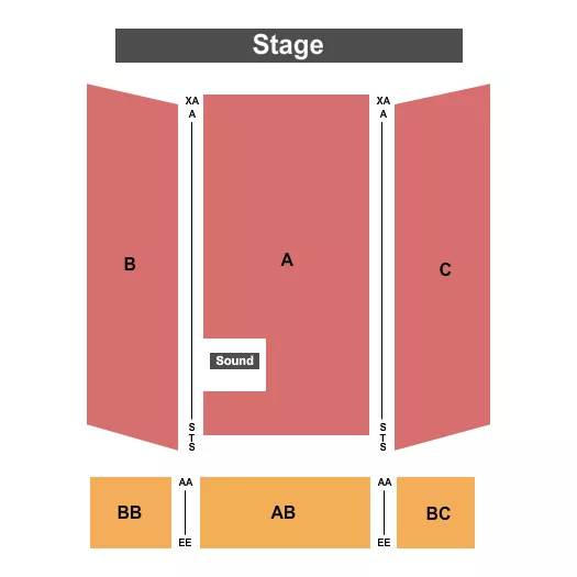 seating chart for Charles Bailey Theatre - End Stage - eventticketscenter.com