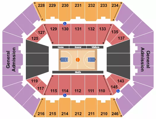 seating chart for Charleston Coliseum & Convention Center - Charleston - Basketball GA 2 - eventticketscenter.com