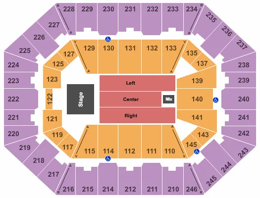 seating chart for Charleston Coliseum & Convention Center - Charleston - ZZ Top - eventticketscenter.com