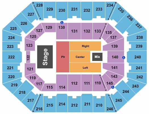 seating chart for Charleston Coliseum & Convention Center - Charleston - Endstage - Small GA Pit - eventticketscenter.com