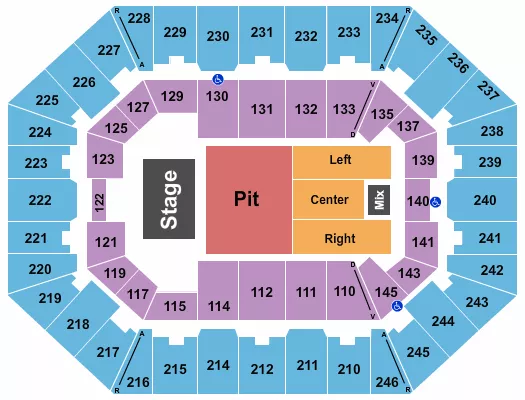 seating chart for Charleston Coliseum & Convention Center - Charleston - Endstage GA Pit - eventticketscenter.com