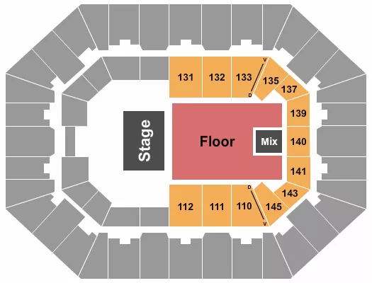 seating chart for Charleston Coliseum & Convention Center - Charleston - Half House - eventticketscenter.com