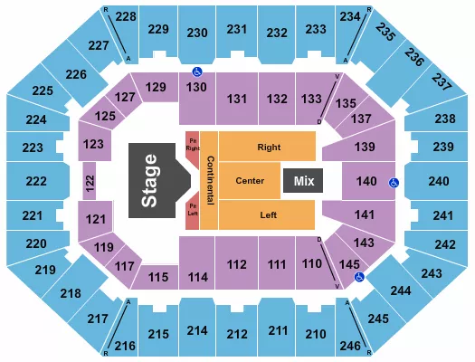 seating chart for Charleston Coliseum & Convention Center - Charleston - Koe Wetzel - eventticketscenter.com