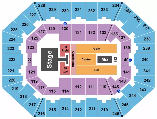 seating chart for Charleston Coliseum & Convention Center - Charleston - Lainey Wilson - eventticketscenter.com