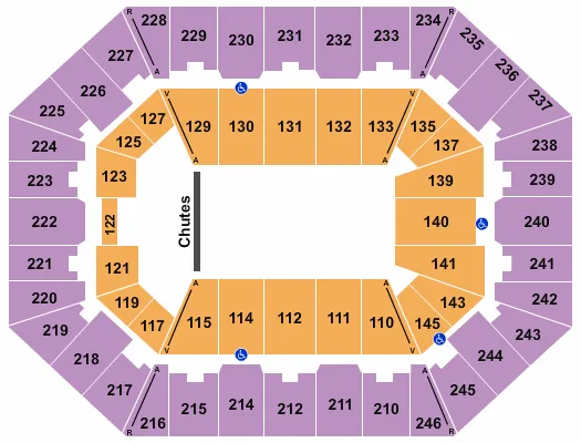 seating chart for Charleston Coliseum & Convention Center - Charleston - PBR - eventticketscenter.com