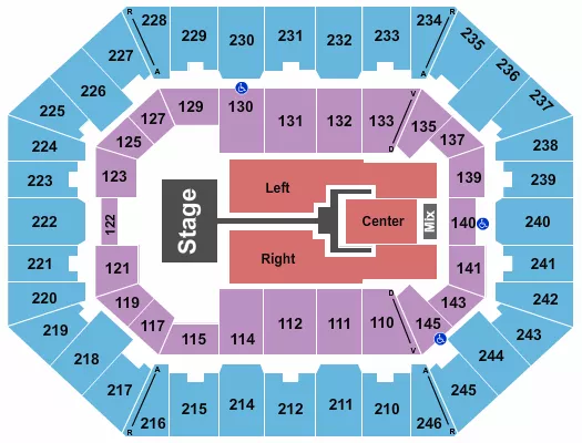 seating chart for Charleston Coliseum & Convention Center - Charleston - TobyMac - eventticketscenter.com
