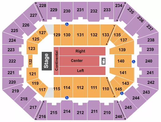 seating chart for Charleston Coliseum & Convention Center - Charleston - Comedy - eventticketscenter.com