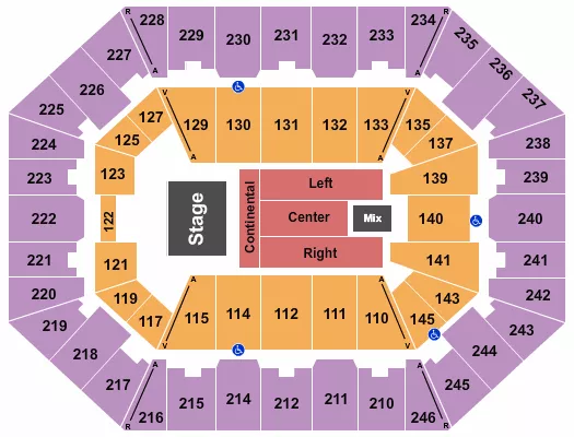 seating chart for Charleston Coliseum & Convention Center - Charleston - Endstage 4 - eventticketscenter.com