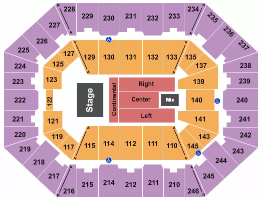 seating chart for Charleston Coliseum & Convention Center - Charleston - Endstage 5 - eventticketscenter.com