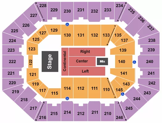 seating chart for Charleston Coliseum & Convention Center - Charleston - Endstage 6 - eventticketscenter.com