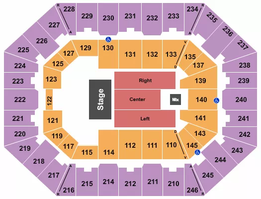 seating chart for Charleston Coliseum & Convention Center - Charleston - Half House 2 - eventticketscenter.com