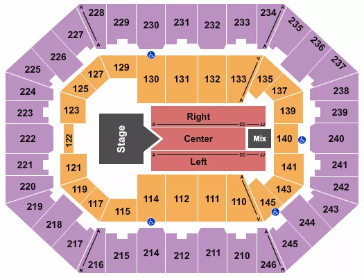 seating chart for Charleston Coliseum & Convention Center - Charleston - Rascal Flatts - eventticketscenter.com