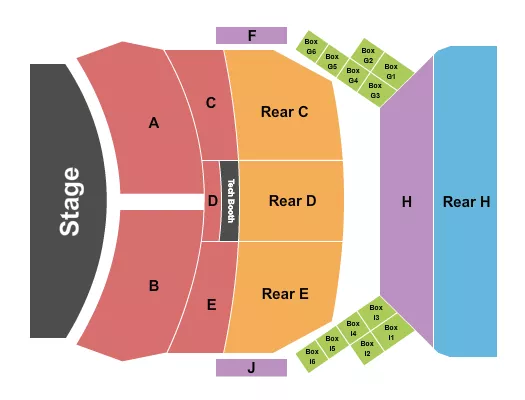 seating chart for Charleston Music Hall - Endstage 2 - eventticketscenter.com