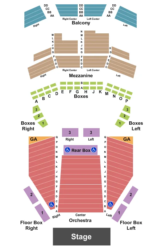 seating chart for Charline McCombs Empire Theatre - Endstage2 - eventticketscenter.com