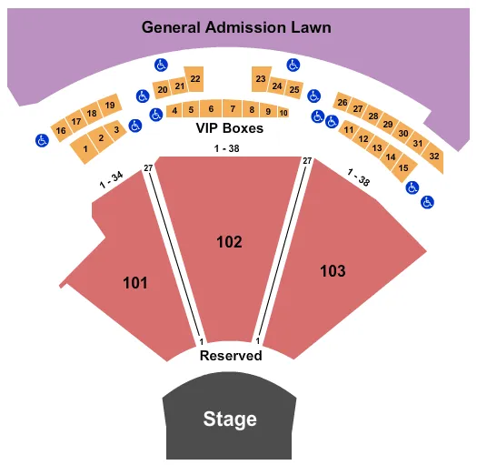 seating chart for Skyla Credit Union Amphitheatre - End Stage - eventticketscenter.com