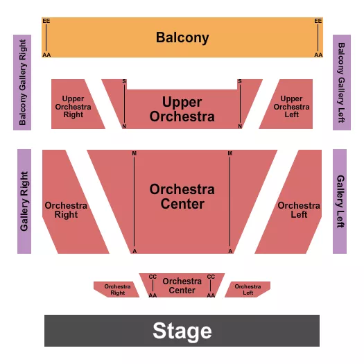 seating chart for Charlotte Performing Arts Center - Michigan - Endstage - eventticketscenter.com