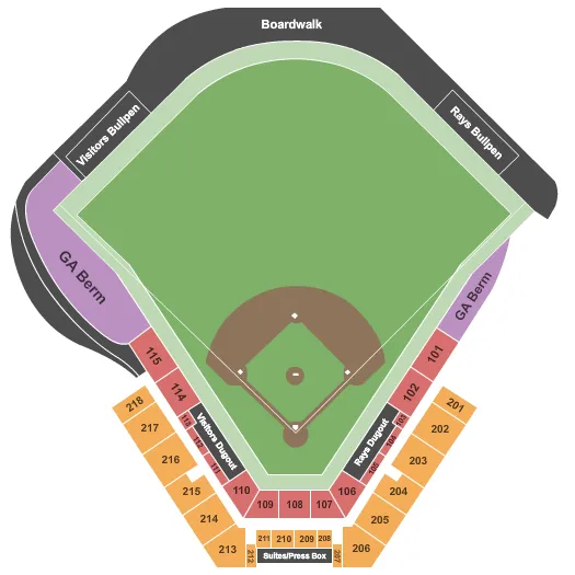 seating chart for Charlotte Sports Park - Spring Training Rays - eventticketscenter.com