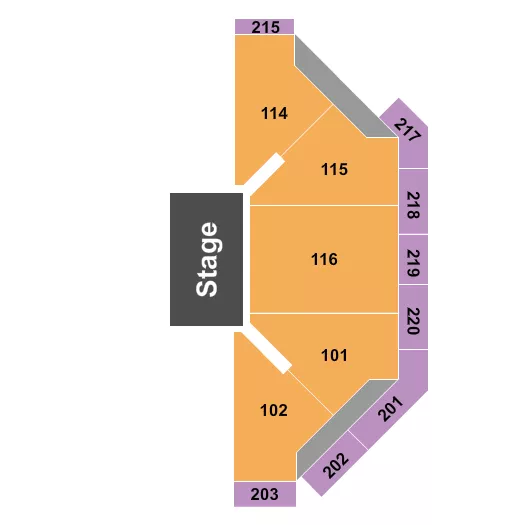 seating chart for Chartway Arena at Ted Constant Convocation Center - Quarter House - eventticketscenter.com