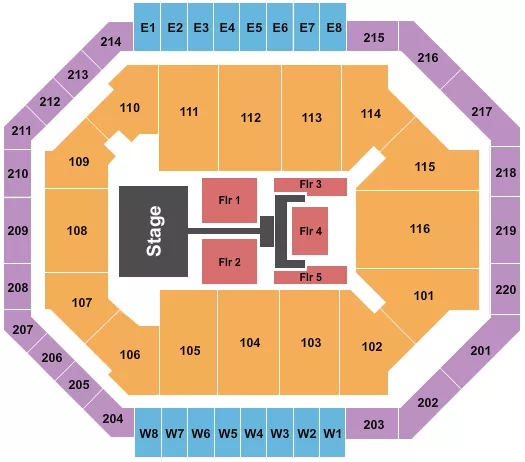 seating chart for Chartway Arena at Ted Constant Convocation Center - TobyMac - eventticketscenter.com