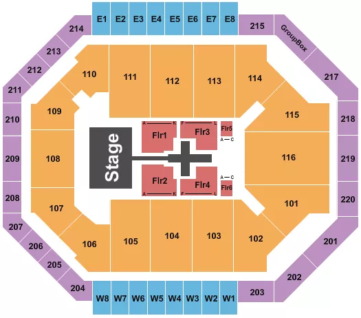 seating chart for Chartway Arena at Ted Constant Convocation Center - TobyMac - eventticketscenter.com