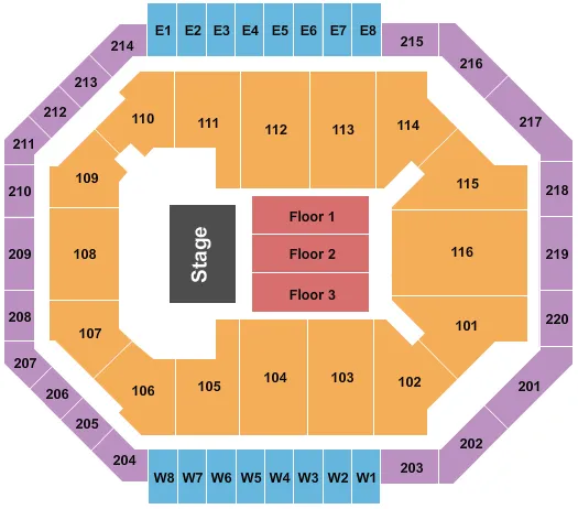 seating chart for Chartway Arena at Ted Constant Convocation Center - Blippi - eventticketscenter.com